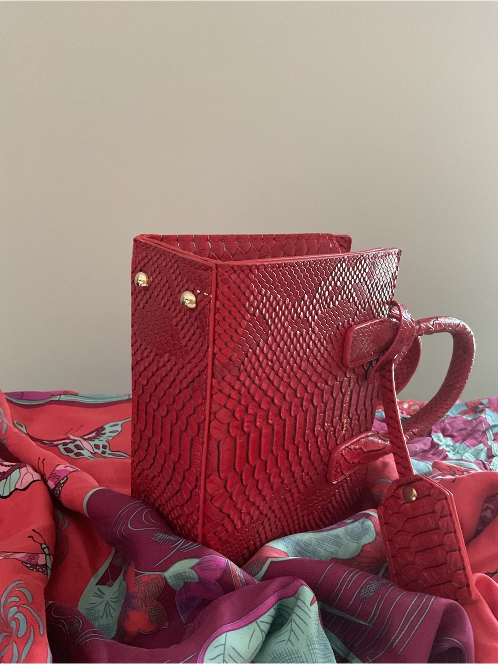 Mini Red Python Handbag by Nathaniel Noir - Picture 5 of 5